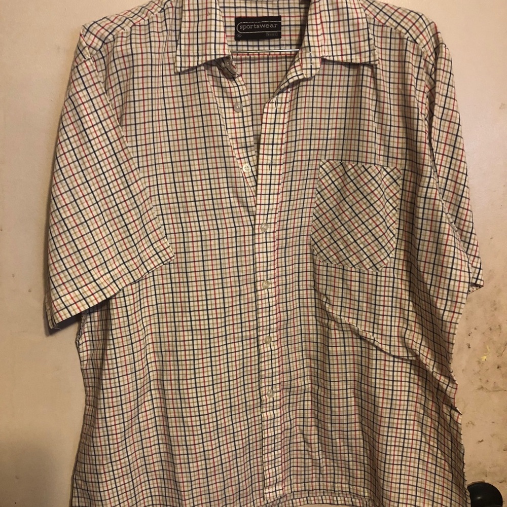 Vintage 1970's Men's Plaid Short Sleeve Shirt by Sears